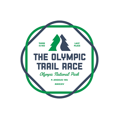 The Olympic Trail Race badge logo design brand identity branding design event logo graphic design logo logotype race logo simple badge simple logo tree logo visual identity