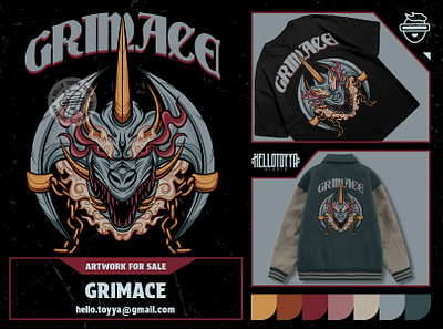 (DESIGN FOR SALE) Grimace. Monster illustration for t-shirt artwork artwork for sale branding clothing clothing brand custom design designer digital artwork graphic design grimace illustration logo logo illustration monster skull sticker design streetwear tshirt design