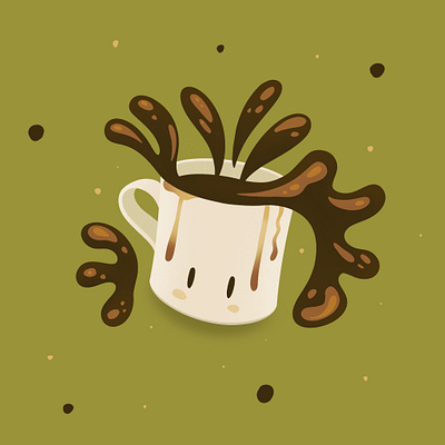 Little Coffee Guy cartoon character coffee drawing illustration mug procreate