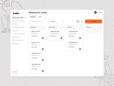 CRM Kanban - UI Design cards crm dashboard design desktop kanban ui ui design