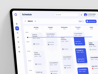 Medical Schedule and Patient Management System dashboard design doctor medic medical patient schedule ui ux web