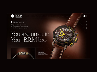 B.R.M. handmade watches branding design designer figma graphic design prototyping safronov ui we