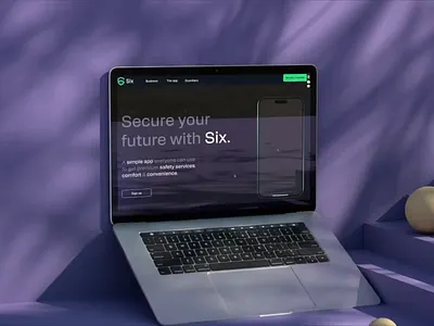 Six – On-Demand Security 3d animation app design concierge graphic design interaction design motion graphics on demand scroll animation security ui ux