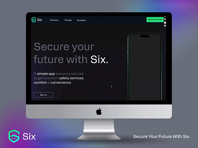 Six – On-Demand Security 3d animation app design concierge graphic design interaction design motion graphics on demand scroll animation security ui ux