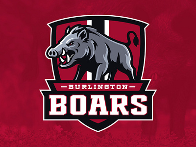 Burlington Boars Mascot Logo boar boars branding burlington design football team illustration mascot mascot logo pigs school sports sports branding sports logo team logo university wild boar wild hog wild pig wildhogs