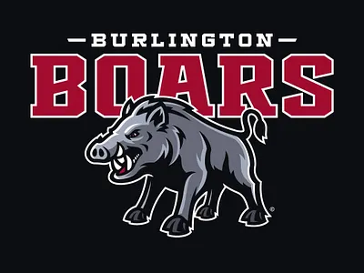 Burlington Boar Sports Logo | Wild Hog boar boars branding burlington dasedesigns design esports football illustration logo design mascot mascot design mascot logo school sports sports logo team team logo university wildhogs