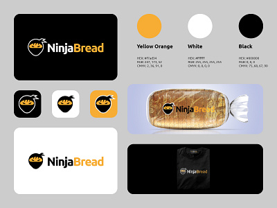 NinjaBread Logo bakery bread business food japan logo logos ninja simple