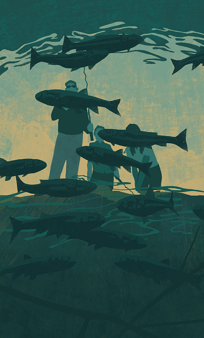 Minnow art design editorial art illustration nature