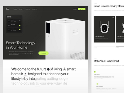 Floid - Smart Home 3d 3d visual animation barly clean design designer graphic design iot landing page motion graphics smarthome ui uidesign ux uxdesign uxerflow web design website website design