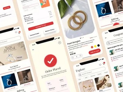 E-commerce Jewelry App app appdesign design jewelry order payment ui