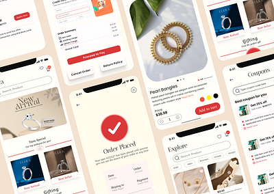 E-commerce Jewelry App app appdesign design jewelry order payment ui