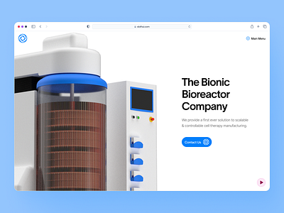 biothrust: The Bionic Bioreactor Company | Home Hero Layout UI awwwards biology biomanufacturing bioreactor biotech biotech landing page biotech web design biotech website biothrust blue clean minimal modern responsive science science landing page science web design simple webflow webflow landing page