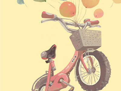 Bicycle Pump balloon bicycle childhood illustration warm