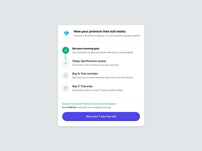 Free trial component | paywall | pricing | Saas clean dashboard design finance fintech free trail minimal minimal design payment paywall pricing plan product design saas sass ui ux webapp