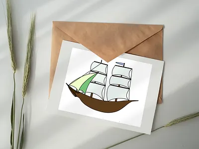 Classic Sailing Ship with Twin Masts cartoon cartoons digital art digital drawing game asset game assets sailing ship ship ships transportation transportations vector vector art vector drawing