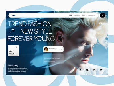 Fashion Website - Yvng design dribbble fashion fashion website hero section layout perfectstyle trending typography ui user interface ux web design website