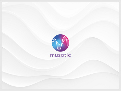 Music app logo MUSOTIC branding design logo logo logo design minimalistic logo music app logo music logo wave logo