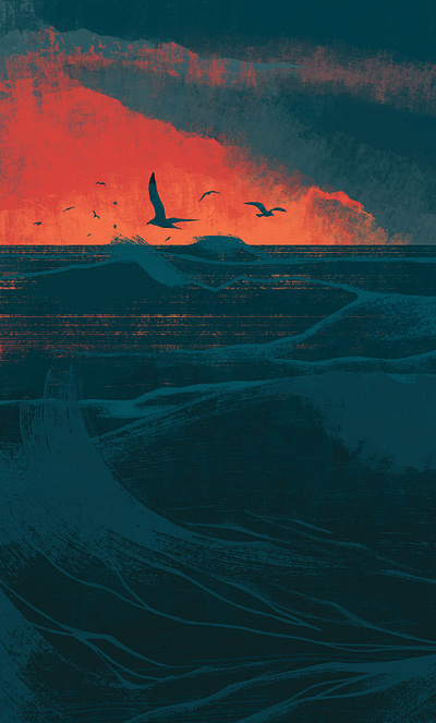 Sea art design editorial art illustration nature