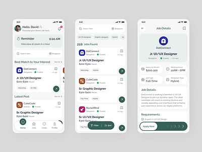 JobScout app cleandesign design jobapplication jobboard jobfinderapp jobportal jobsearch jobseeker minimalui mobileappdesign mobileui productdesign ui userexperience ux uxdesign