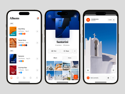 Photo Sharing App album app design fujifilm ios minimal minimalist mobile photo photo sharing photography print sharing social social media ui ux