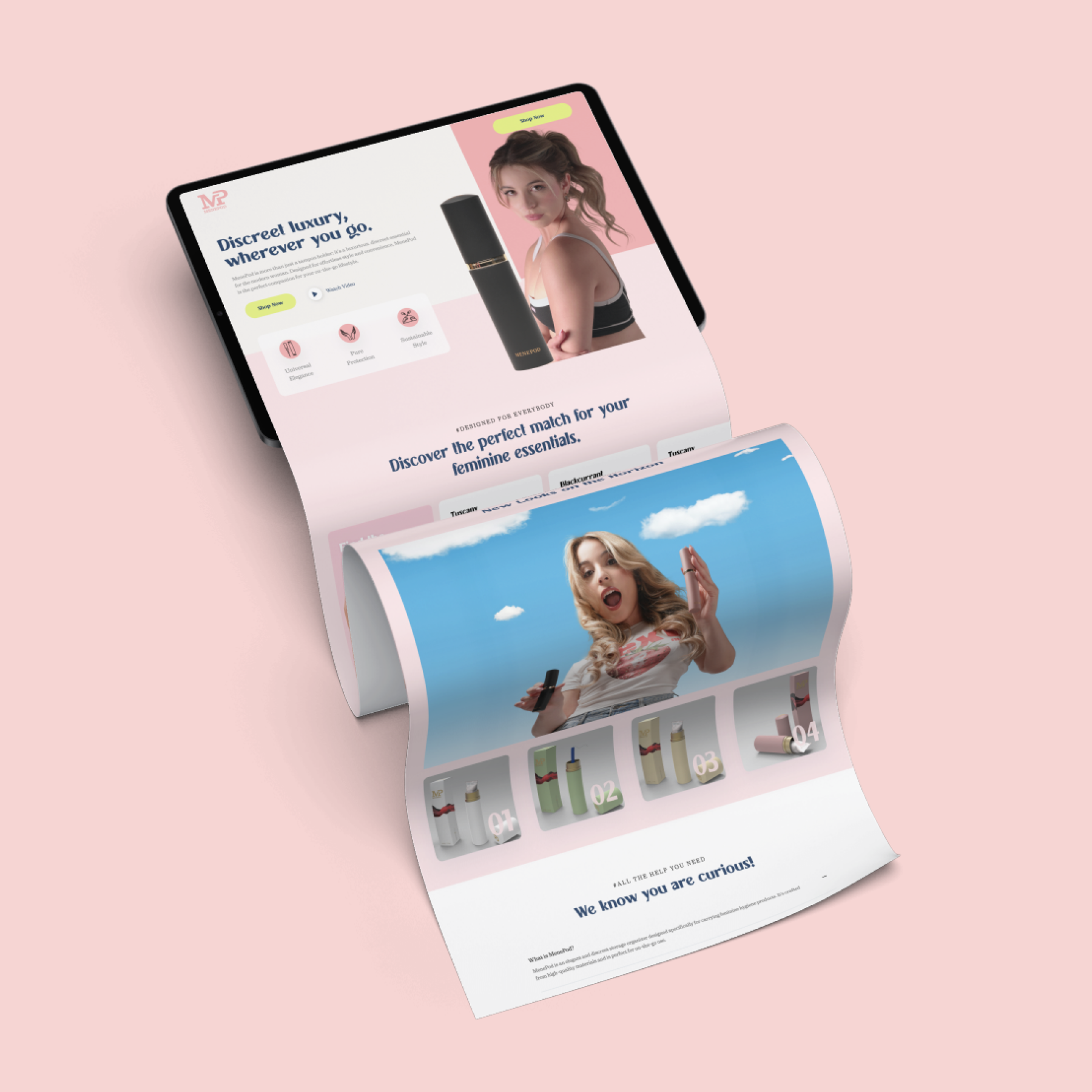 MenePod landing page product design ui ux web design