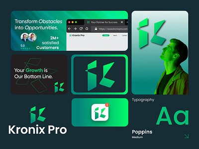 Kronix Pro logo design concept advanced branding design dynamic efficiency future futuristic graphic design icon illustration innovation logo logo design mark modern modern logo precision progressive technology time