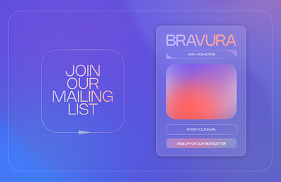 BRAVURA dailyui graphic design interface newsletter typography ui