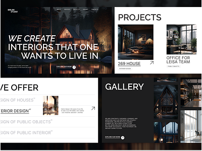 Website for Architectural&Interior Studio architect clean interior modern web design