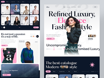 Aluxe - Fashion Website Landing Page Exploration bold branding clean clothes design desktop fashion hero section landing page layout logo photography responsive section typography ui ux website whitespace widget