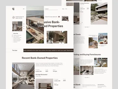 Elegant Bank-Owned Property UI apartement architecture bank owned bankownedproperties moderninterface productdesign properties real estate real estate agency real estate landing real estate landing page uidesign