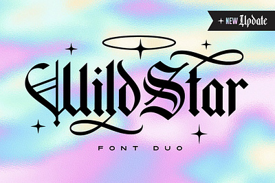 Wild Star Font Duo (New Update!) aesthetic blackletter cool fierce font duo fresh gothic medieval merchandise modern old english outline scratch scratched strong trendy urban