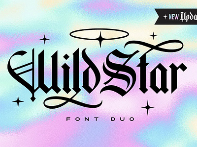 Wild Star Font Duo (New Update!) aesthetic blackletter cool fierce font duo fresh gothic medieval merchandise modern old english outline scratch scratched strong trendy urban