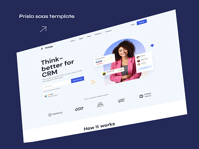 Prisla - SaaS Website Template ai tech startup theme creative design interaction design landing pages mobile app design saas startup software ser interface design typography uiux design website mobile design