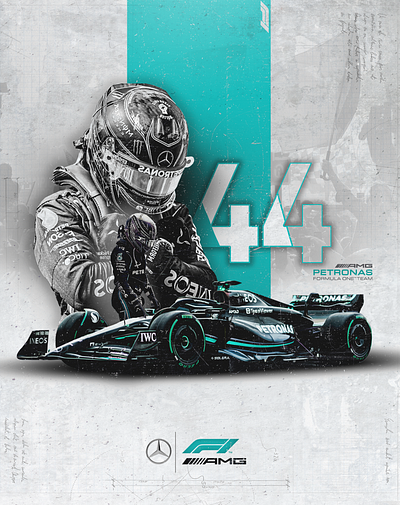 Hamilton No.44 branding f1 graphic design photoshop