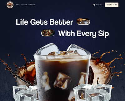 Coffee Shop Landing Page amazing hero section coffee figma design coffee shop coffee shop hero section coffee website landing page design ui