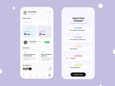 Task Management Mobile App android app clean colorful dark theme interface light theme minimal mobile mobile interface mobile ui design purple task management app tasks app ui user interface ux uxui uxui design web