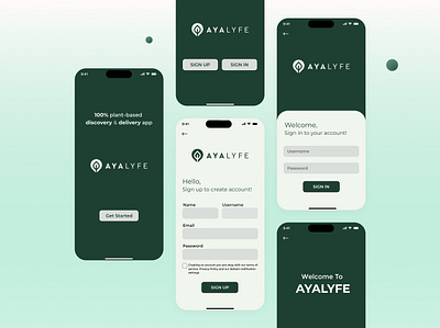 Ayalyfe Delivery App figma app ui food app ui login ui mobile ui signup ui