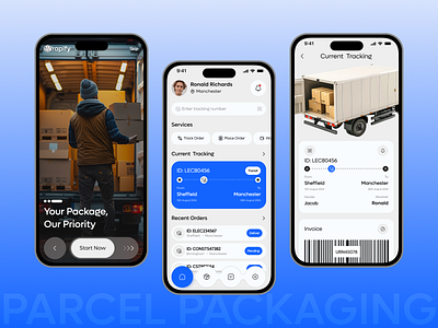 Parcel Track Delivery App Design app design courier courier service delivery delivery app delivery management delivery service design logistic mobile app package tracking parcel app parcel tracking shipment shipping track tracking transportation ui ux