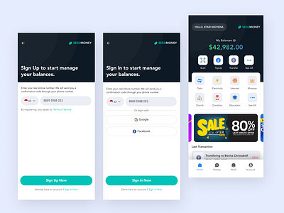 SEEDMONEY - Finance App app branding clean design get started graphic design illustration logo ui vector