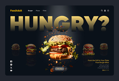 FoodAdult Landing Page UI Design app design design figma figma design ui ux website design