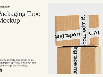 Packaging Tape Mockup Collection brand mockup branding custom design kraft box kraft box mockup logo design mailer mailer box mockup mailing mailing box mailing box mockup packaging packaging mockup personalized postal shipping shipping box mockup smart object tape tape mockup