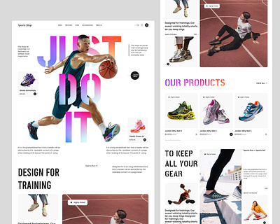 Sports Shoes Shop - Landing Page Design app design design figma figma landing page landing landing page mobile app sports sports shoes sports shop ui ux website