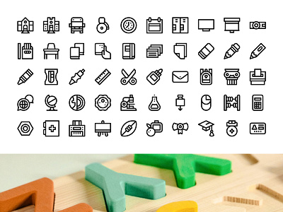 Back to school icons back to school class classroom college education education icons high school icon design icon pack illustration learning school school icons school subjects studying teaching