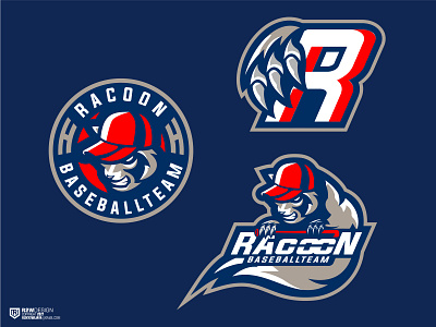 RACOON BASEBALL TEAM LOGO baseballcoach baseballleague baseballlife baseballlogo baseballteam baseballtournament branding brandlogo graphic design logo logodesigner mascotlogo mlb sportslogo