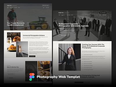 Photography Web Templet design ui uiux user experience designer user interface ux