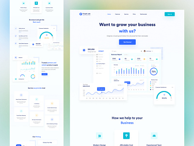 Business Grow Landing page - Firqah Lab agency business grow creative agency design digital agency dribbble firqah firqah lab landing page landing page design ui uiux web design website design