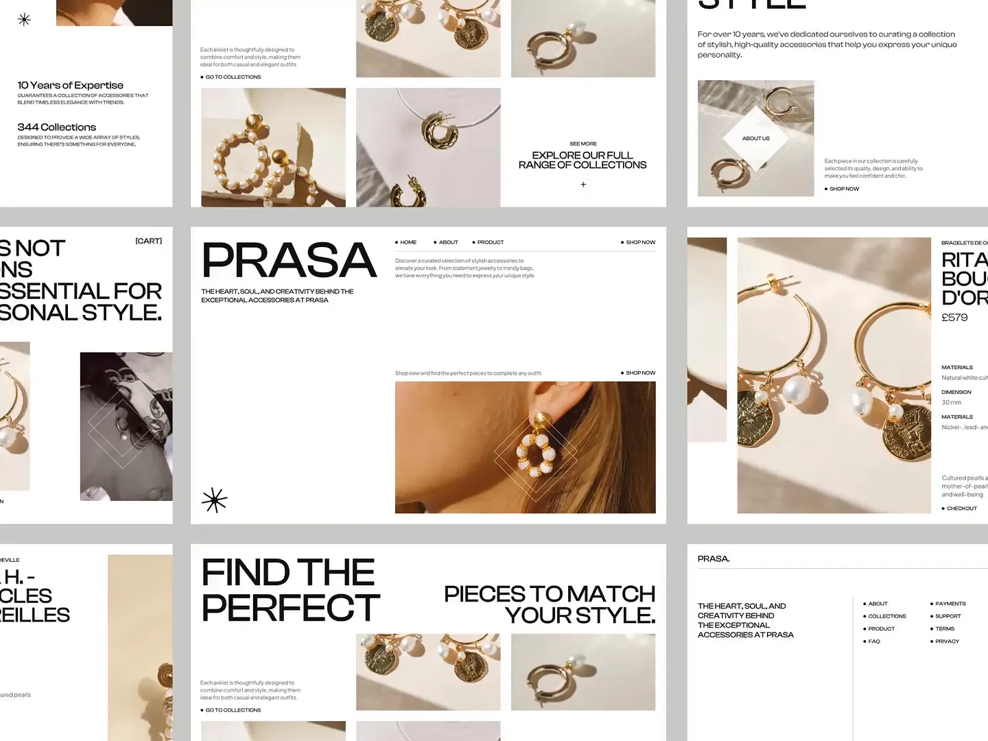 Elegant Jewelry Website Design for PRASA