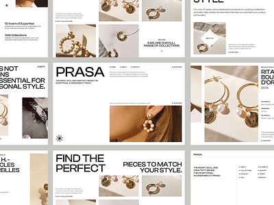 PRASA - Jewelry Ecommerce Web Design accessories animation branding clean design ecommerce graphic design home page homepage jewelry landing page landingpage luxury motion graphics ui ux web web design webjewelry website website design