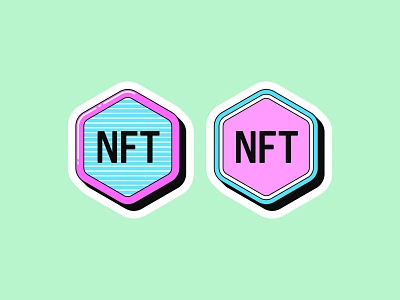 NFT token stickers altcoin art coin collection crypto cryptocurrency currency design digital icon illustration marketplace network nft nonfungible pop sticker technology token virtual