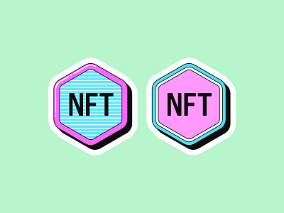 NFT token stickers altcoin art coin collection crypto cryptocurrency currency design digital icon illustration marketplace network nft nonfungible pop sticker technology token virtual